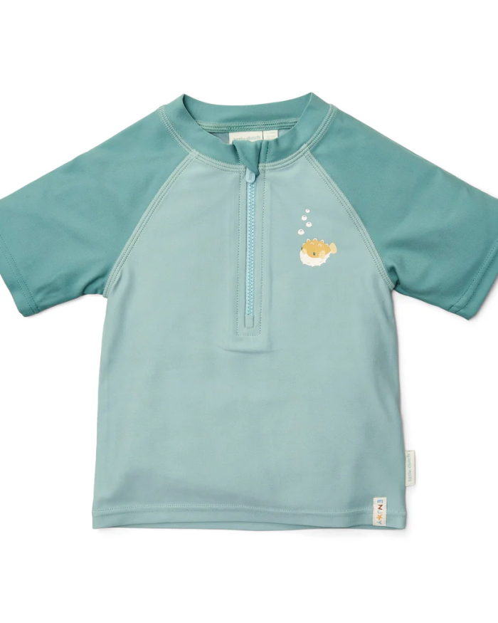 Little Dutch UV Zwemshirt Korte Mouwen Seashells Surf Blue