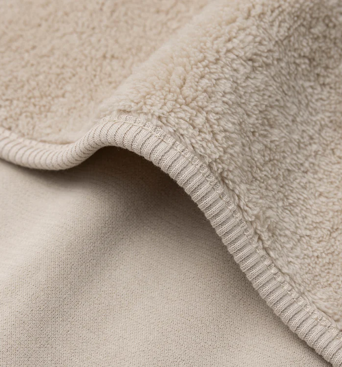 Deken Wieg 75x100cm Basic Jersey/Sherpa – Warm Sand