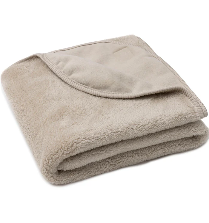Deken Wieg 75x100cm Basic Jersey/Sherpa – Warm Sand
