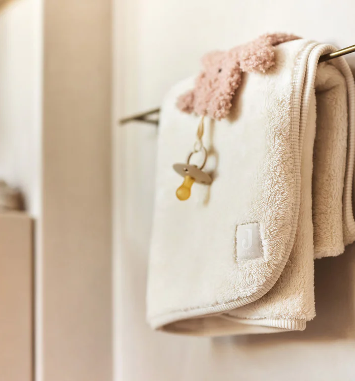 Deken Ledikant 100x150cm Basic Jersey/Sherpa – Oatmeal