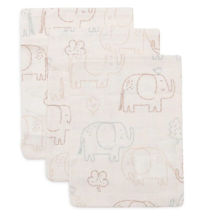 Hydrofiel Washandje 15x20cm – Elephant Tales – 3 Stuks